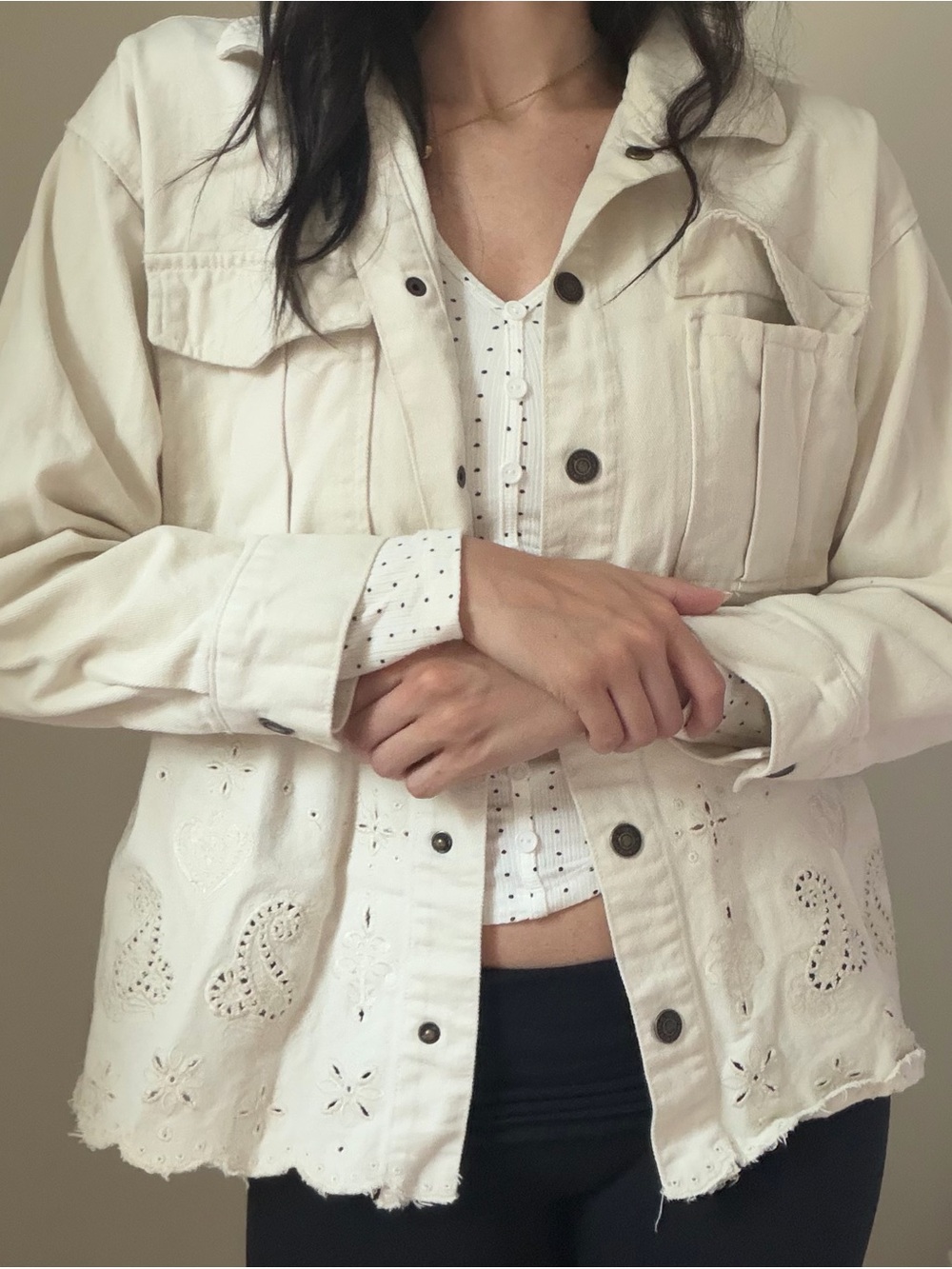 Cream Eyelet Jacket